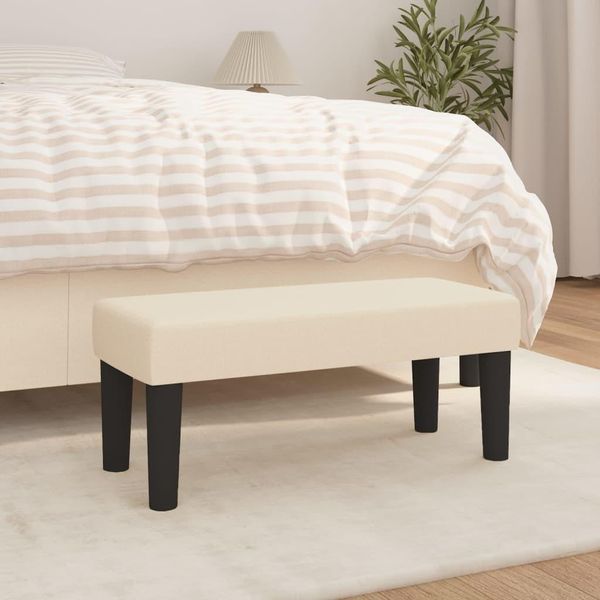 Panca The Living Store Crema 70X30X30 Cm In Tessuto-image