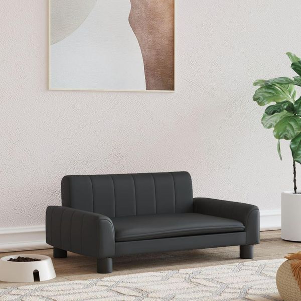 The Living Store Letto Per Cani Nero 70X45X30 Cm Similcuoio-image