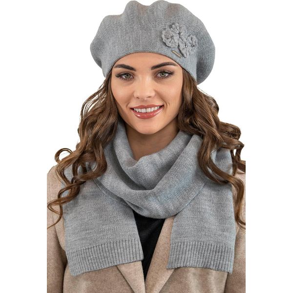 Vivisence Berretto Da Donna Con Aggiunta Di Lana - Caldo Cappello Classico Da Donna Elegante Cappello Invernale Da Donna Decorato Cappelli A Maglia Autunno - Grigio Chiaro-image