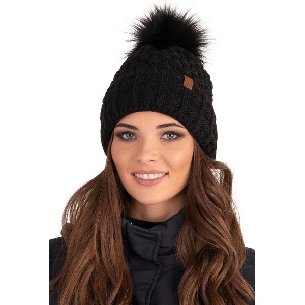Cappello Invernale Vivisence Con Pompon Da Donna - Caldo E Accogliente Per L'inverno E L'autunno Elegante Copricapo Con Pompon Da Donna Cappello Classico - Nero-image
