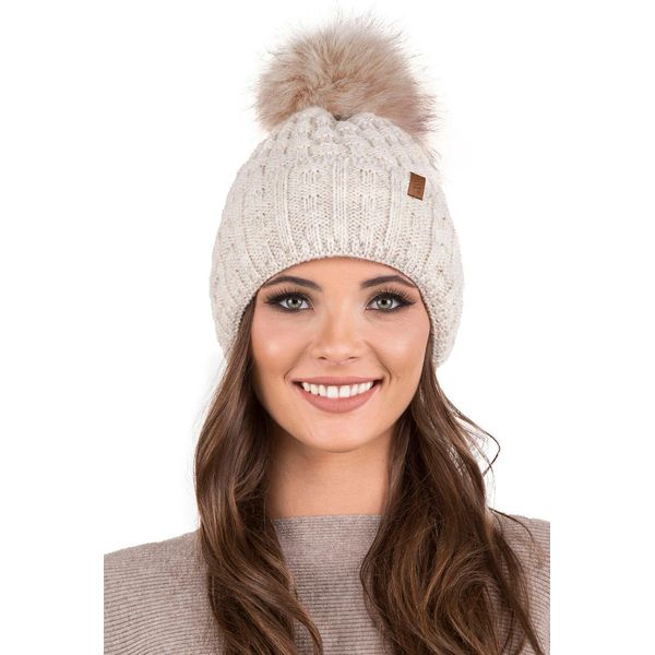 Cappello Invernale Vivisence Con Pompon Da Donna - Caldo E Accogliente Per L'inverno E L'autunno Elegante Copricapo Con Pompon Da Donna Cappello Classico - Beige-image