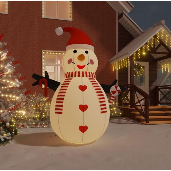 The Living Store Pupazzo Di Neve Gonfiabile Con Led 300 Cm-image