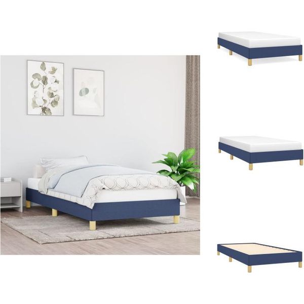 Vidaxl Struttura Letto Blu 90X200 Cm In Tessuto - Letti E Strutture Letto-image