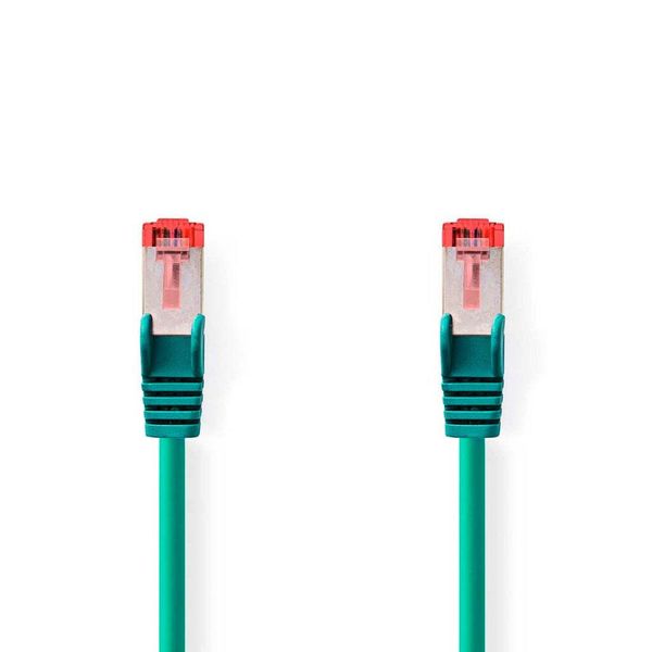 Cavo Di Rete CAT6 | Rj45 Maschio | Rj45 Maschio | S/Ftp | 2,00 M | Round | Lszh | Verde | Etichetta-image