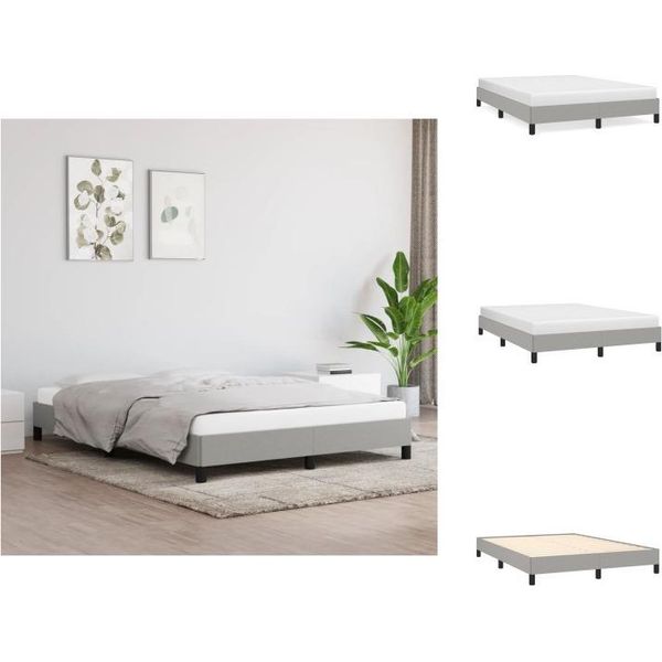 Vidaxl Struttura Letto Grigio Chiaro 140X200 Cm In Tessuto - Letti E Strutture Letto-image