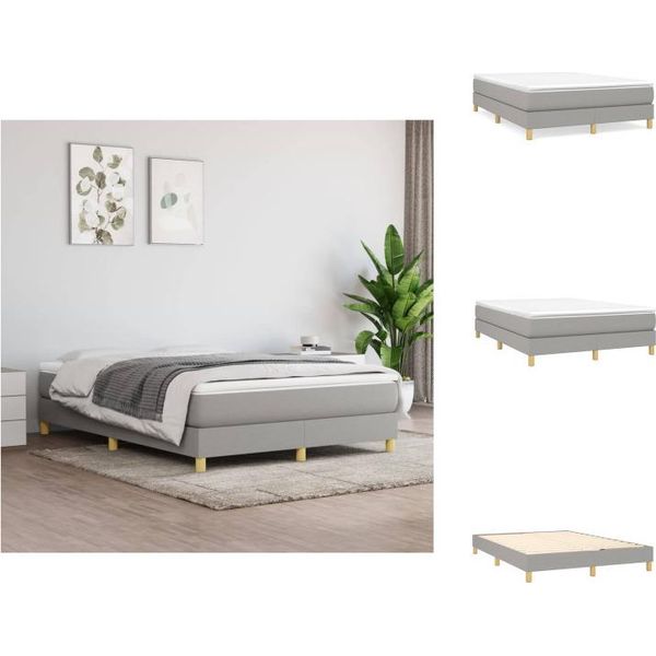 Vidaxl Letto A Molle Insacchettate Grigio Chiaro 140X190 Cm In Tessuto - Letti & Strutture Letto-image