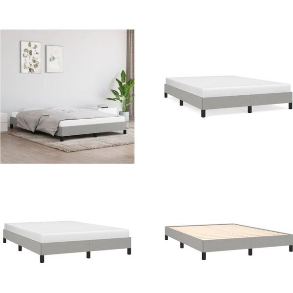Vidaxl Struttura Letto Grigio Chiaro 140X200 Cm In Tessuto - Struttura Letto - Cornici Letto - Struttura Letto - Letto-image