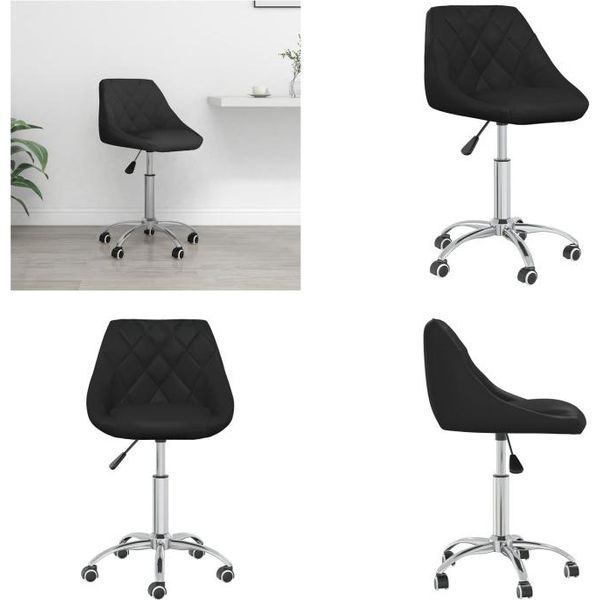 Vidaxl Sedia Da Ufficio Girevole In Pelle Finta Nera - Sedia Da Ufficio - Sedie Da Ufficio - Sedia - Sedie-image