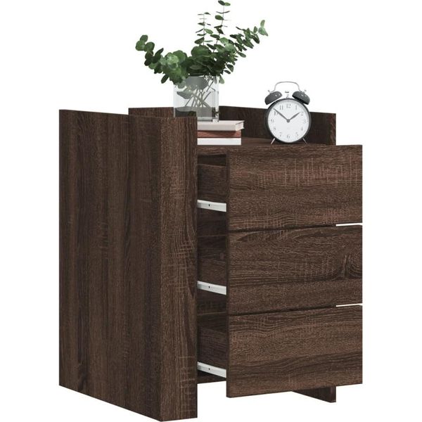 Vidaxl Comodino Look Rovere Marrone 45X50X65 Cm Materiale A Base Di Legno-image