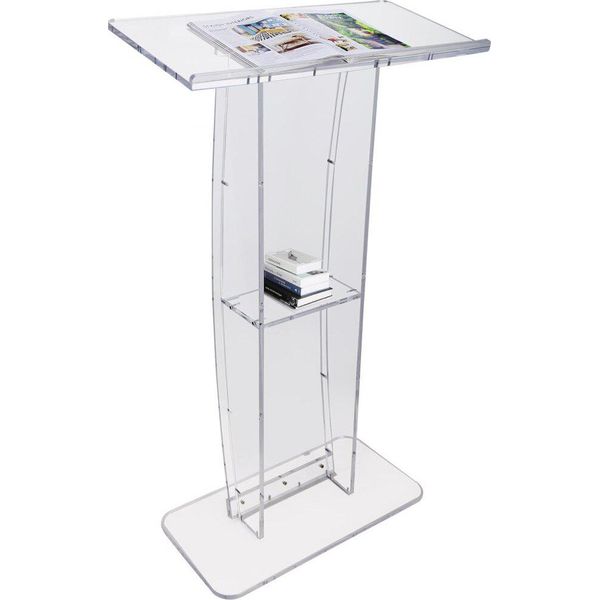 Podio In Acrilico - Altezza 47" - Podio In Acrilico Trasparente Con Ampia Superficie Di Lettura E Ripiano - Pulpito In Acrilico Trasparente Da Terra Per Chiesa, Ufficio, Scuola"-image