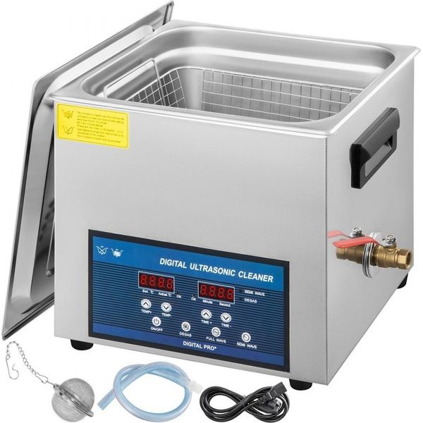 Pulitore A Ultrasuoni 10L - Dispositivo Di Pulizia 260W - Pulitore A Ultrasuoni A Doppia Frequenza - Pulitore Per Gioielli Con Schermo Led-image