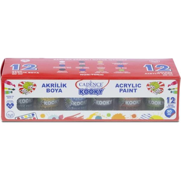 Set Di Colori Acrilici Cadence Per Bambini - 12 Colori Da 30 Ml - Atossici-image