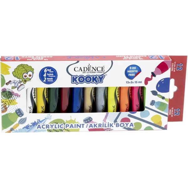 Set Di Colori Acrilici Cadence Per Bambini 12X15 Ml - Colori Stravaganti-image