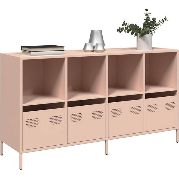 Maison Exclusive - Credenza Rosa 135X39X73,5 Cm In Acciaio Laminato A Freddo-image