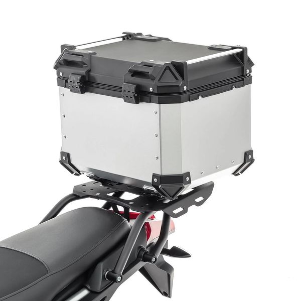 Bauletto Moto Alluminio Bagtecs XB45 Alluminio Universale 45 Litri Argento-Nero-image
