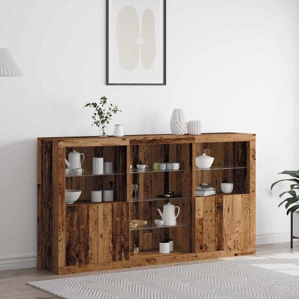 Maison Exclusive - Madia Led Legno Vecchio 181,5 X 37 X 100 Cm Legno Multistrato-image
