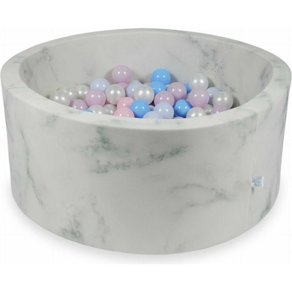 Piscina Di Palline 90X40 In Marmo - Con 300 Palline / Rosa Baby, Rosa Baby Perlato, Blu Baby Perlato, Blu Baby, Perlato-image