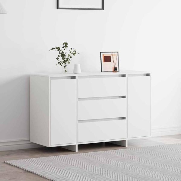 Vidaxl Credenza Con Cassetti Bianco 120 X 41 X 75 Cm Materiale A Base Di Legno-image
