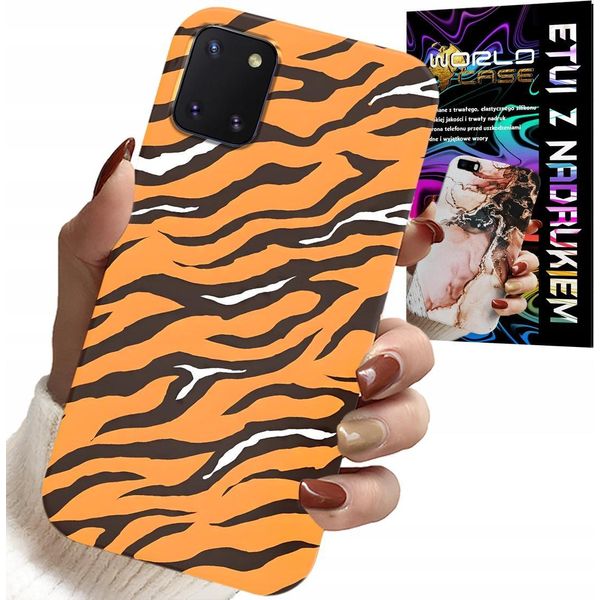 Custodia Per Samsung Galaxy A81 - Cover Posteriore A Strisce Di Tigre + Vetro-image
