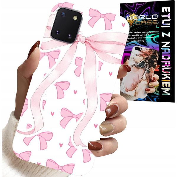 Custodia Per Samsung Galaxy A81 - Custodia Con Nastri Rosa E Disegni Di Moda-image