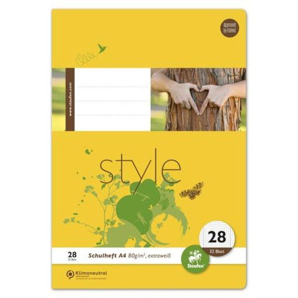 Staufen® Style 040432028 Heft LIN28 - A4, 32 Blatt, 90 G/Qm, Kariert Mit Randlinien-image