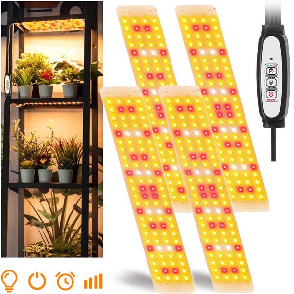 18W Pianta Lampada Led Luce Solare Con 3/9/12H Timer, Sei Livelli Di Oscuramento, 384 Led Crescere Luce Crescere Luce Per Piante Da Interno, Fiori, Verdure-image