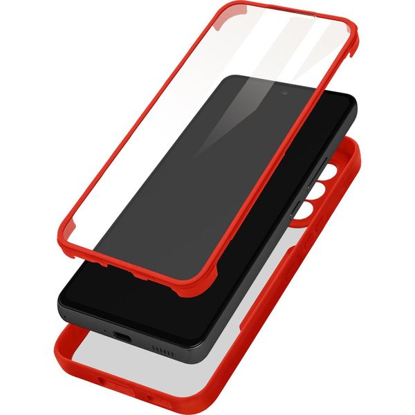 Avizar, Custodia 360° Per Galaxy A53 5G Resistente Agli Urti Con Telaio In Silicone Rigido, Rosso-image