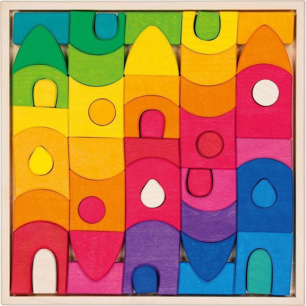 Goki Blocchi Da Costruzione In Legno Giocattolo Colorato Creativo Durevole-image