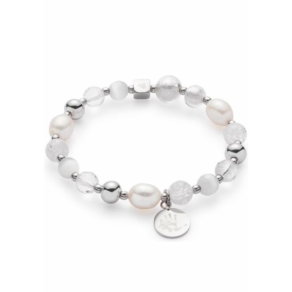 Edelstahlarmband Leonardo "Hope Iiv Darlin's", Silber (Edelstahlfarben, Weiß), ArmbäNder, Damen, 16,5Cm, Edelstahl Perlen, Edelstahl, Perlen, Edelstahlarmband, Mit Kristallperle, SüßWasserzuchtperle, Glasperle-image