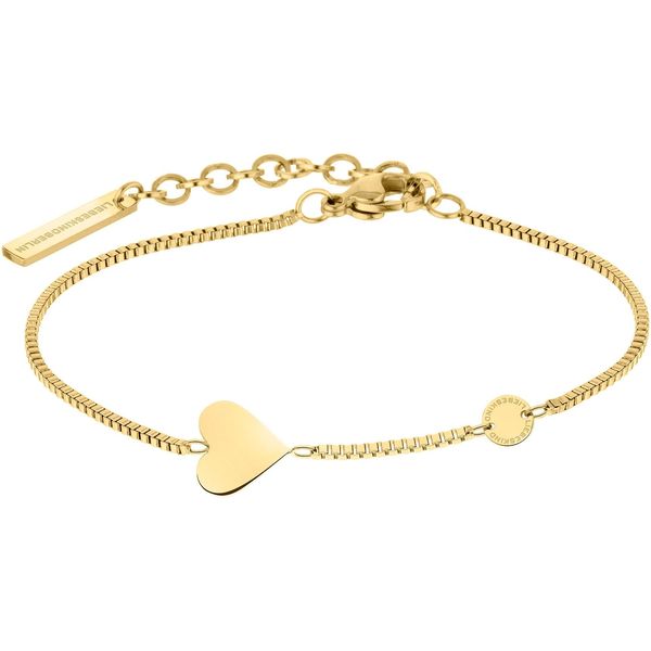 Armband Liebeskind Berlin "Schmuck Geschenk Edelstahl Armkette Herz", Gold (Gelbgoldfarben), ArmbäNder, Damen, 20Cm, Edelstahl, Armband-image
