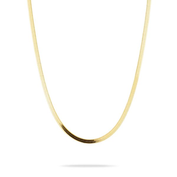 Kette Ohne AnhäNger Liebeskind Berlin "Schmuck Geschenk Edelstahl Halskette The Long Sleek", Gold (Gelbgoldfarben), Halsketten, Damen, Edelstahl, L: 45 B: 3Mm, B:3Mm-image