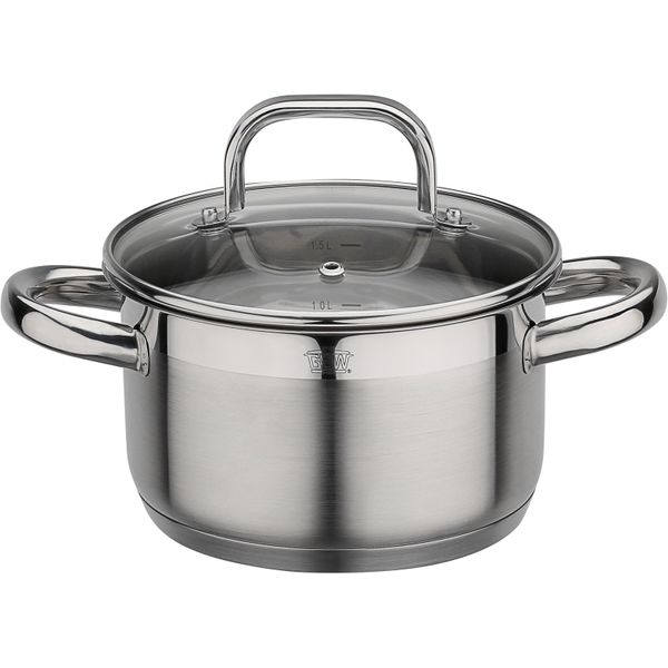 Fleischtopf Gsw "Fogo", Silber (Edelstahlfarben), H:9,5Cm Ø:16Cm, TöPfe, Fleischtopf, Induktion-image