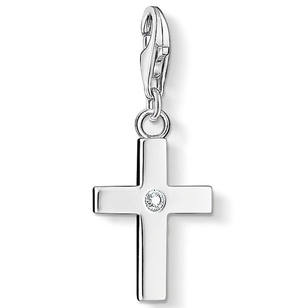 Charm-EinhäNger Thomas Sabo "Kreuz", Bunt (Silberfarben, Weiß, Weiß), Charms, Damen, Silber 925 (Recycelt), Mit Zirkonia (Synth.)-image
