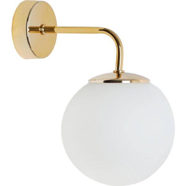 Applique Siena Gold 1 Luce Vetro Bianco E14-image