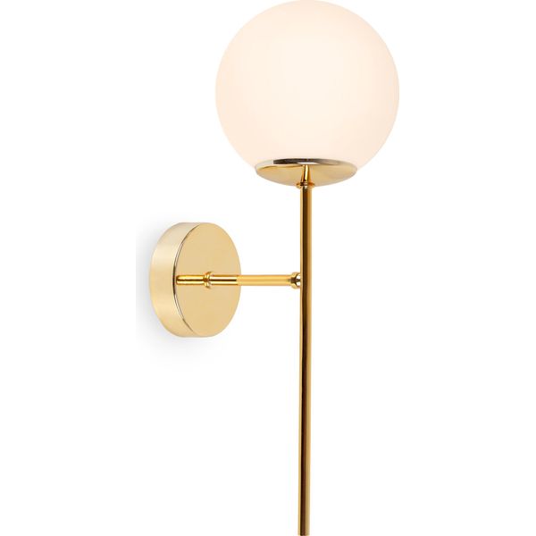 Applique Siena Gold 1 Luce Vetro Bianco E14-image