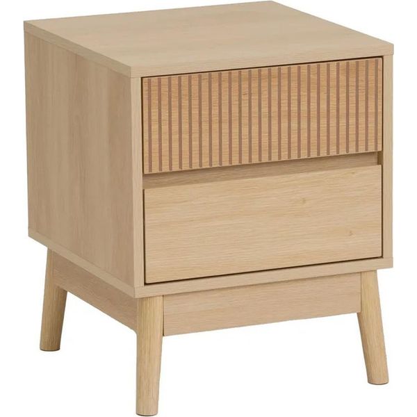 Howhomely | Comodino - Comodino Con Due Cassetti - 40 X 39 X 48 Cm - Marrone - Tavolino-image