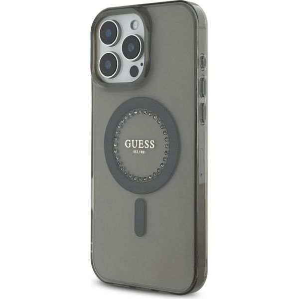 Guess Guhmp16Xpftdtek Iphone 16 Pro Max 6.9 Czarny/Nero Custodia Rigida Iml Strass Magsafe-image