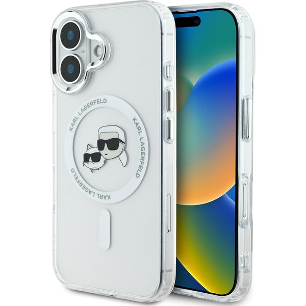 Karl Lagerfeld Klhmp16Shlskih Iphone16 6.1 BiałY/Bianco Custodia Rigida Iml Metallo Karl Head Magsafe-image