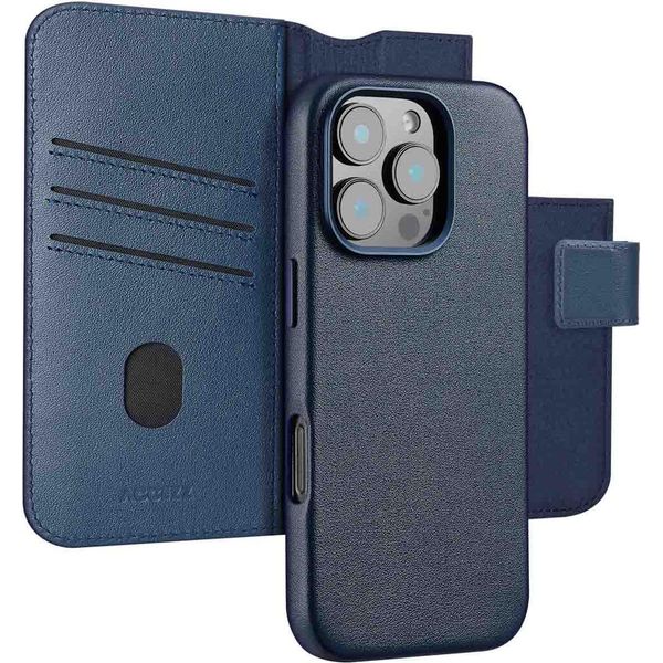 Custodia Per Iphone 16 Pro Max - Vera Pelle - Accezz Flip Cover/2 In 1 Case - Blu Scuro-image