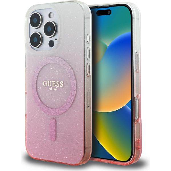 Guess Guhmp16Lhgrcelp Iphone 16 Pro6.3 RóżOwy/Pink Custodia Rigida Iml Glitter Gradient Magsafe-image