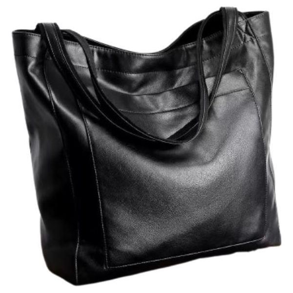 Inf Elegante Borsa Tote Inpoliuretanoda Donna - Borsa A Spalla Vintage Di Grande Capacità Nero-image