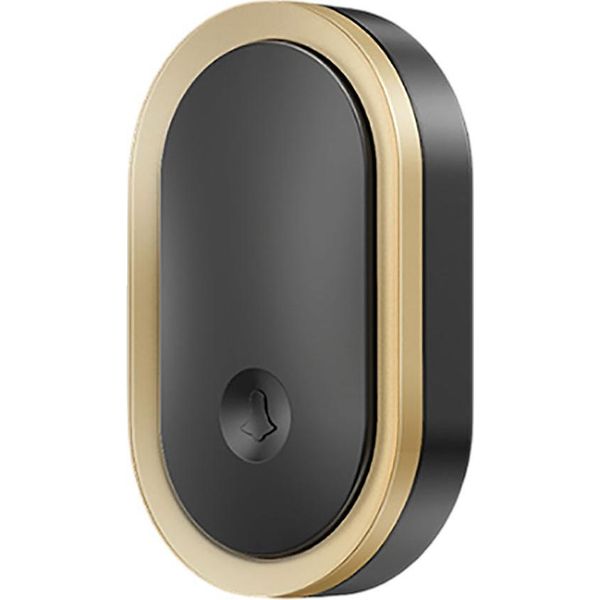Avizar, Set Di Campanelli Senza Fili IP44, Portata 300 M Con 36 Melodie E Ricevitore, Nero/Oro-image