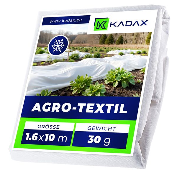 Kadax Vello Invernale 1,6 X 10 M, 30 G/M², Vello Antigelo Per Piante, Vello Da Giardino Per La Protezione Delle Piante Dal Gelo E Dal Vento, Vello Per Piante, Protezione Invernale-image