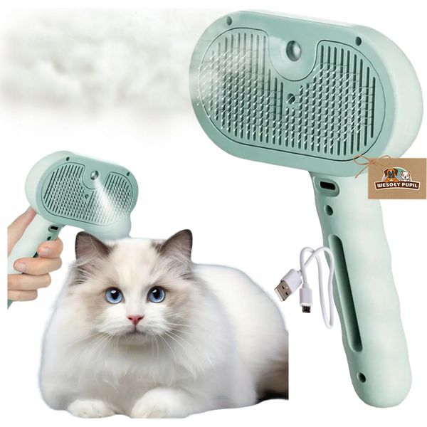 Spazzola Elettrica A Vapore Autopulente Per Animali Domestici-image