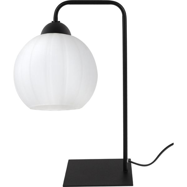 Lampada Da Tavolo Costa Nera A 1 Luce, Vetro Bianco Sferico E27-image