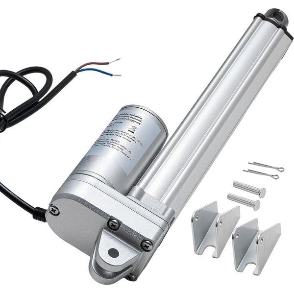 Attuatore Lineare Vevor 12 V, Motore Lineare Impermeabile IP65 Da 203,2 Mm, Attuatore Lineare Da 3000 N, Attuatori A Tecnologia Lineare Da 5 Mm/S Con Staffe Di Montaggio Per Inseguitori Solari, Macchine Industriali, Apriporta-image