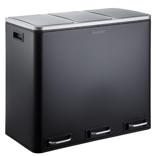 Cestino A Pedale Karat Felix – Cestino In Acciaio Inox Con Sistema Di Raccolta Differenziata A 2 O 3 Scomparti, Chiusura Silenziosa, 30-60 Litri, In Diversi Colori-image