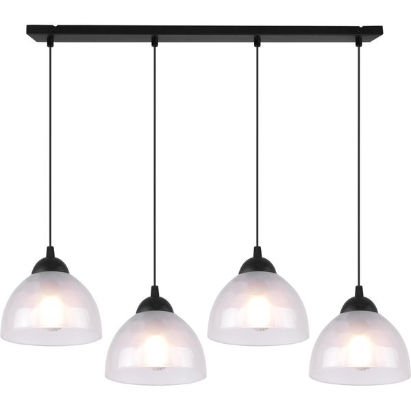 Lampada A Sospensione Venice A 4 Luci Con Paralumi In Vetro Opalino E27-image