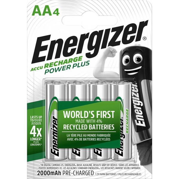 Energizer Accu Recharge Power Plus 2000 Aa BP4 Batteria Ricaricabile Stilo Aa Nichel-Metallo Idruro (Nimh)-image