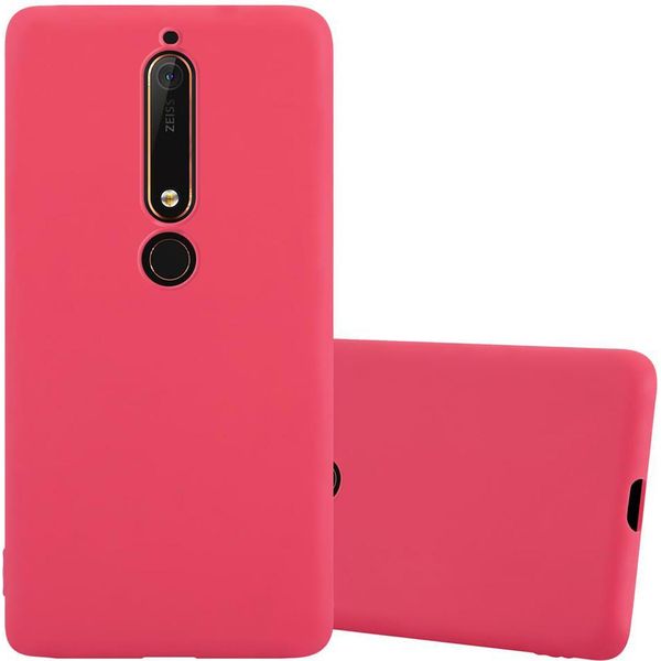 Cadorabo Custodia Per Nokia 6.1 Custodia Protettiva In Rosso Custodia Per Cellulare Tpu Custodia In Silicone Cover-image